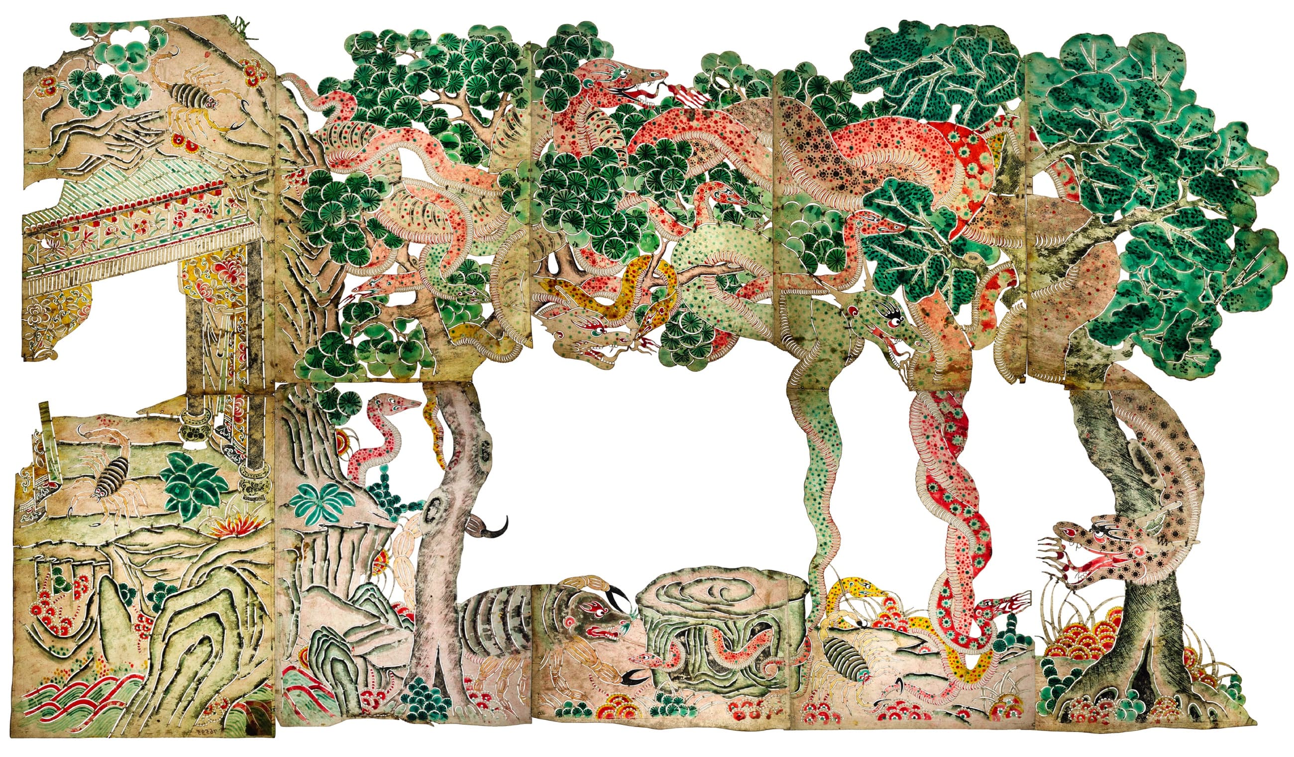 Stage backdrops for a Shaanxi Green Snake performance