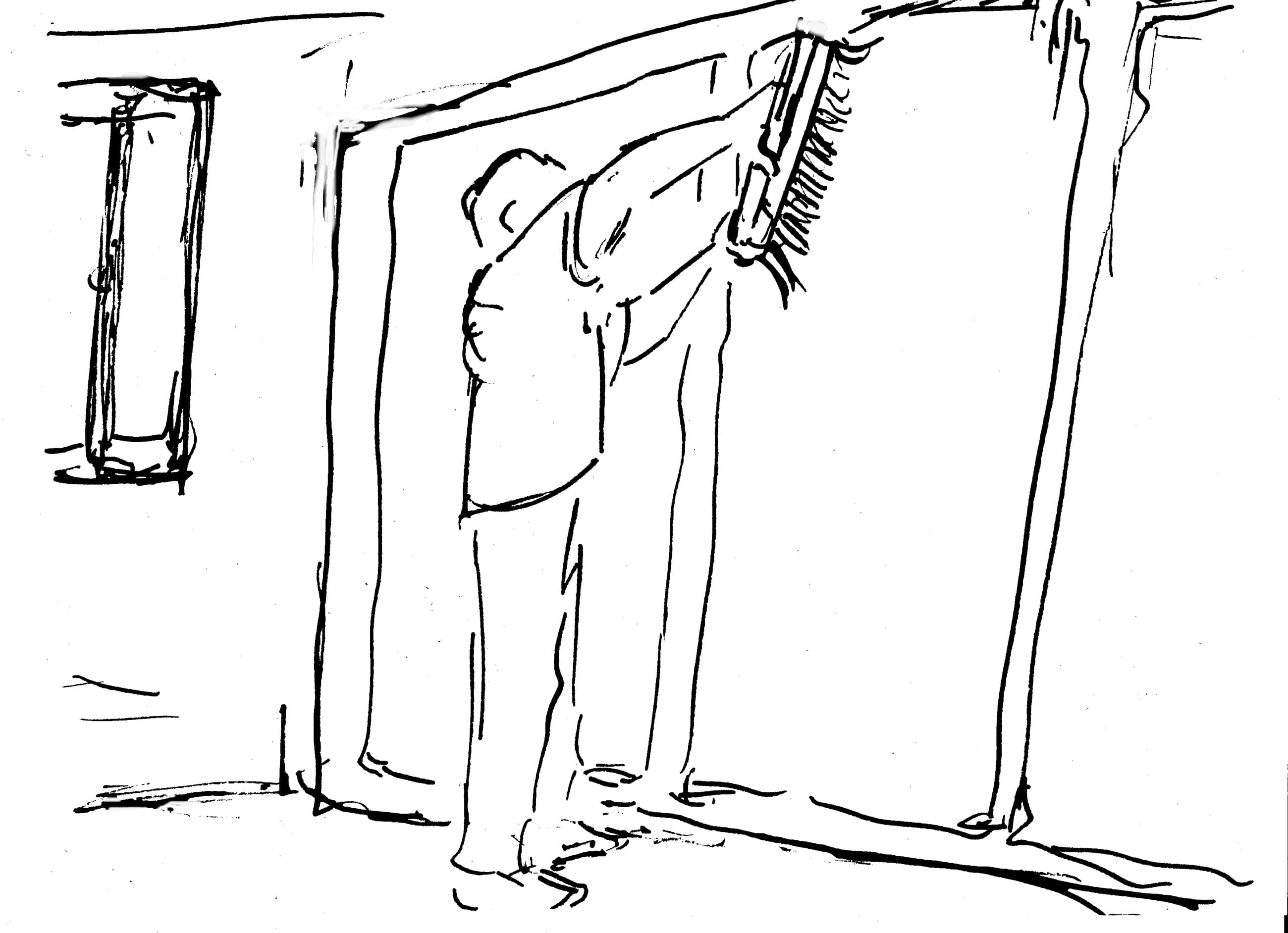 Illustration of drying on a heated wall