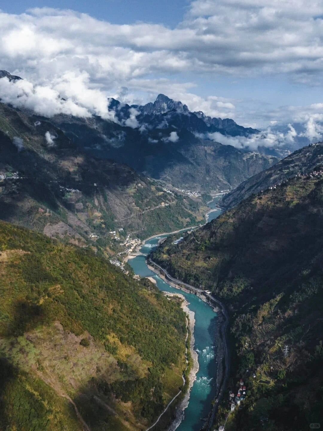Ancient Tea Horse Road — a deep river gorge on the old route