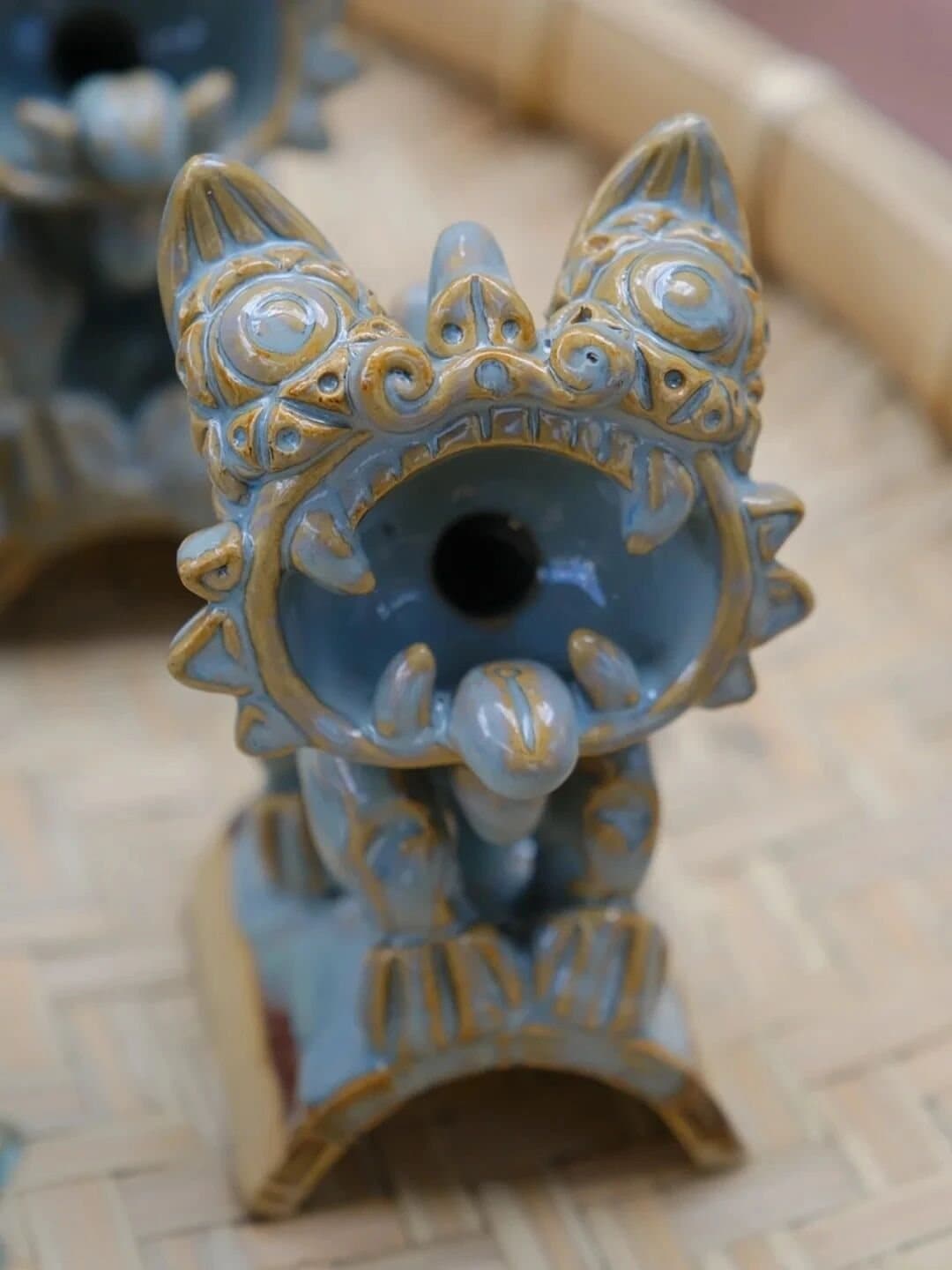 Tile Cats — a glazed tile cat with painted details