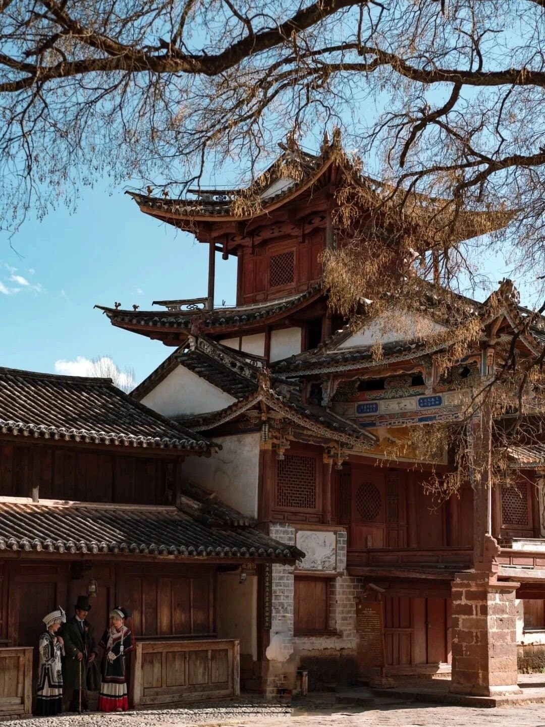 Shaxi Ancient Town — traditional timber buildings along a Shaxi street