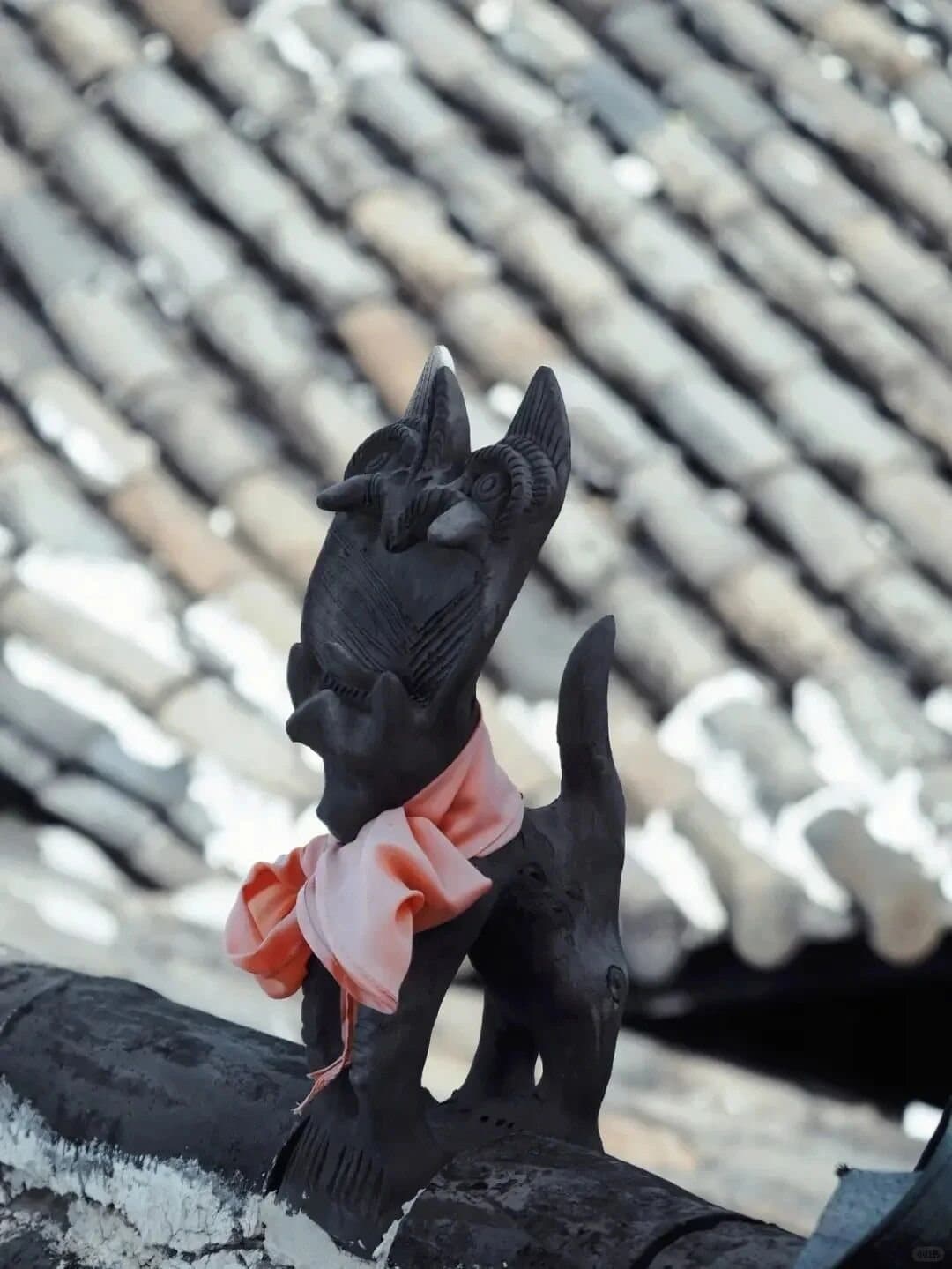 Tile Cats — a tile cat fixed to grey roof tiles