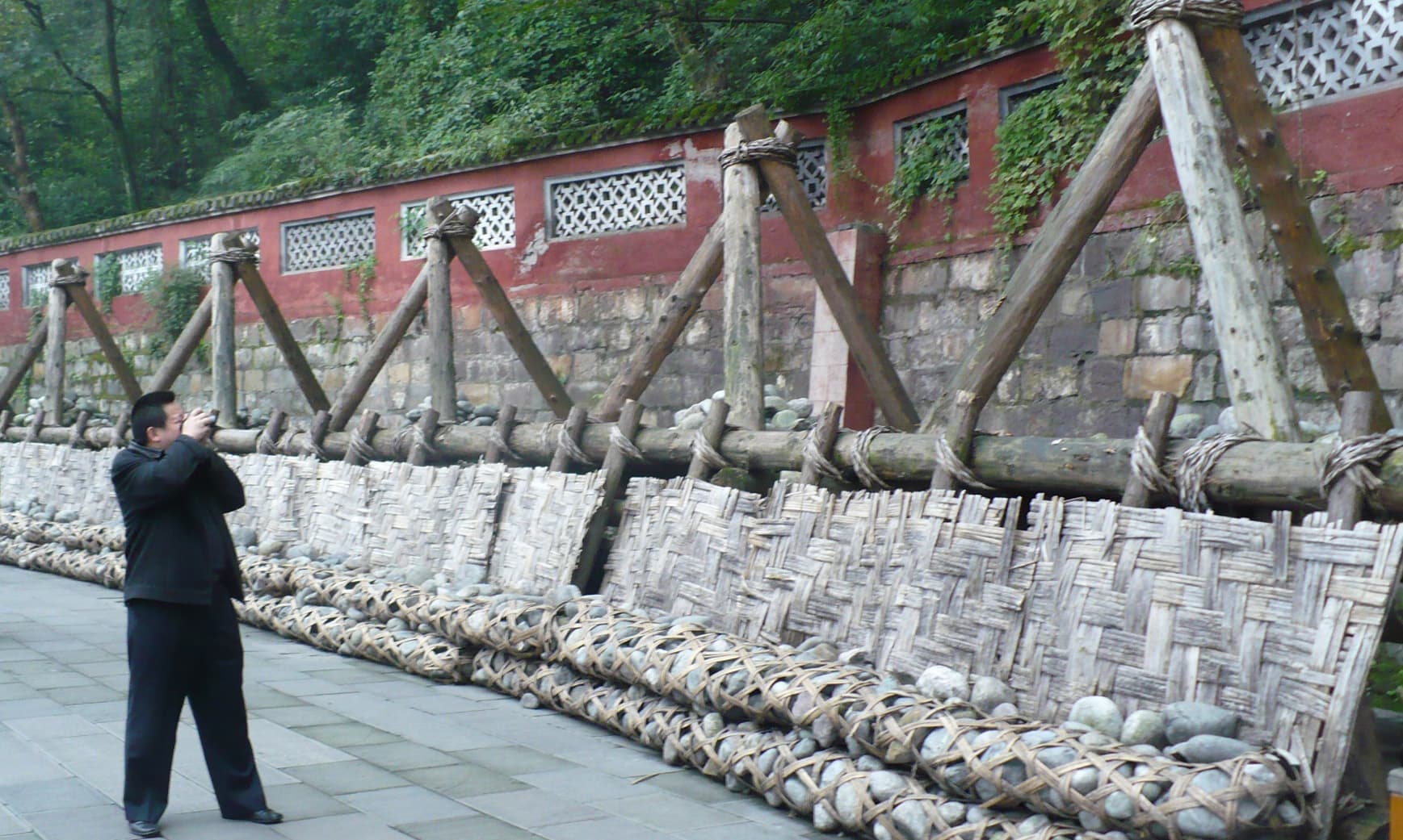 Modern replica of a traditional low weir