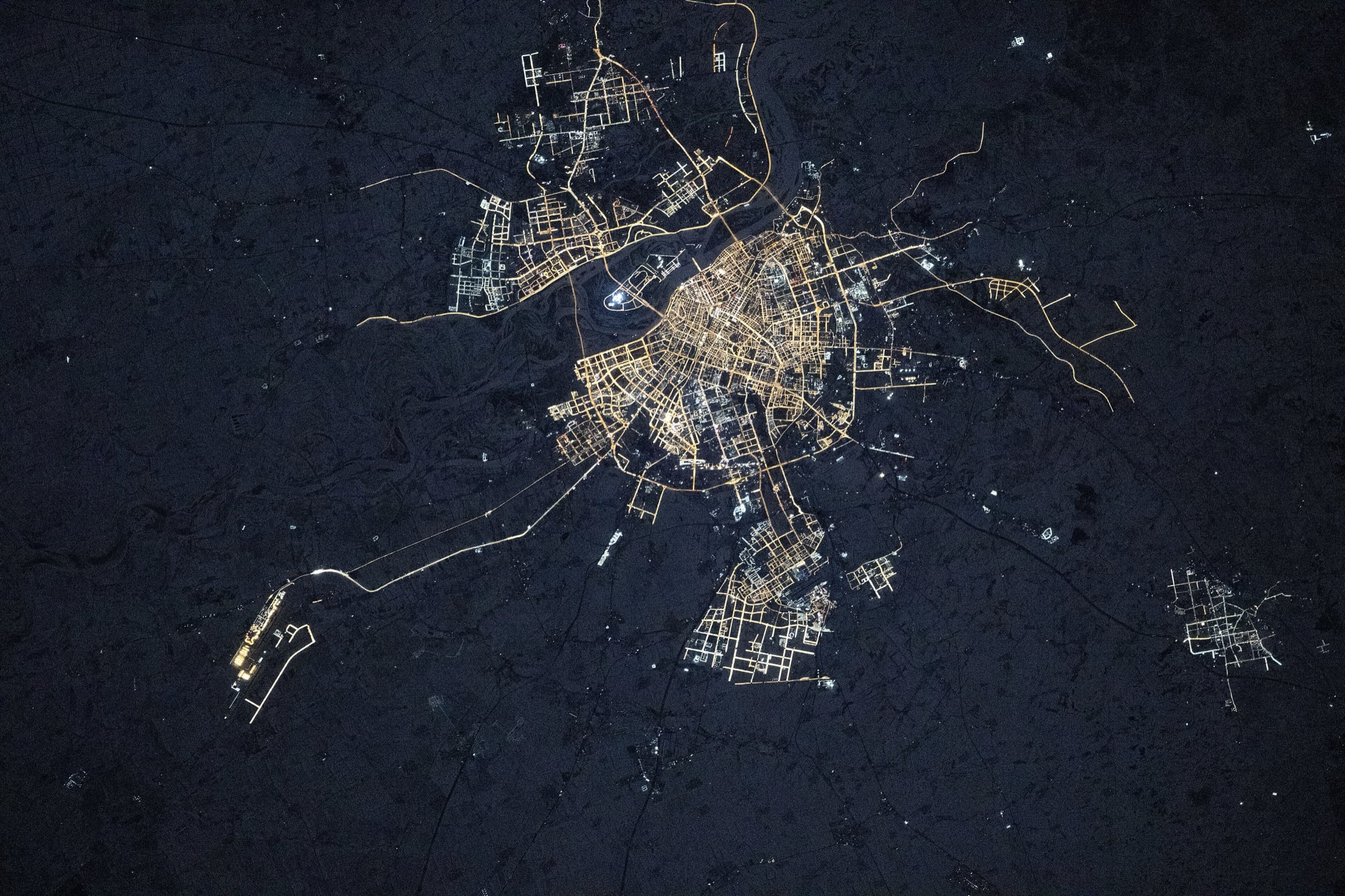 Harbin seen from the International Space Station during winter
