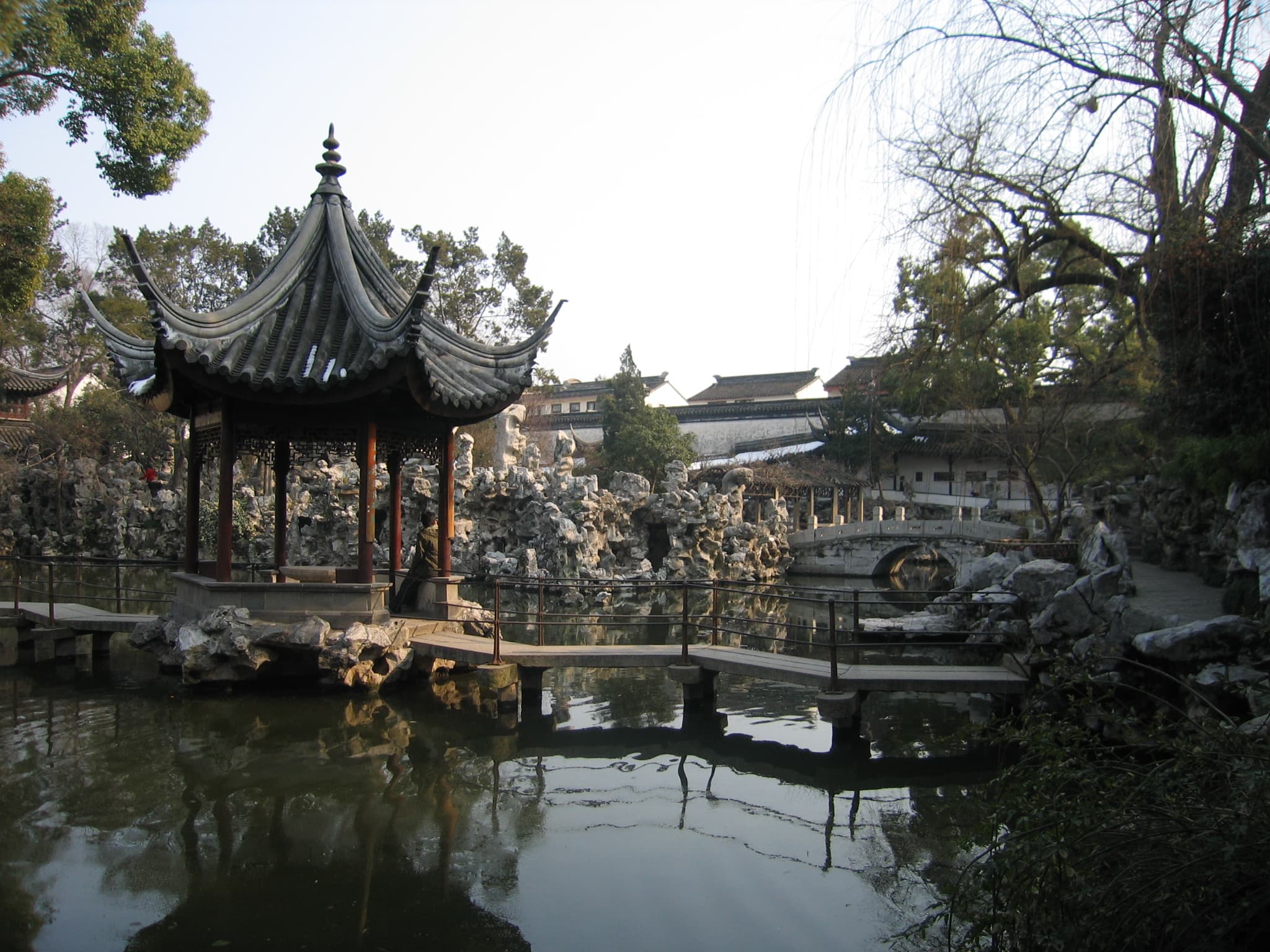 Rockery, path and architecture framed together at Lion Grove Garden