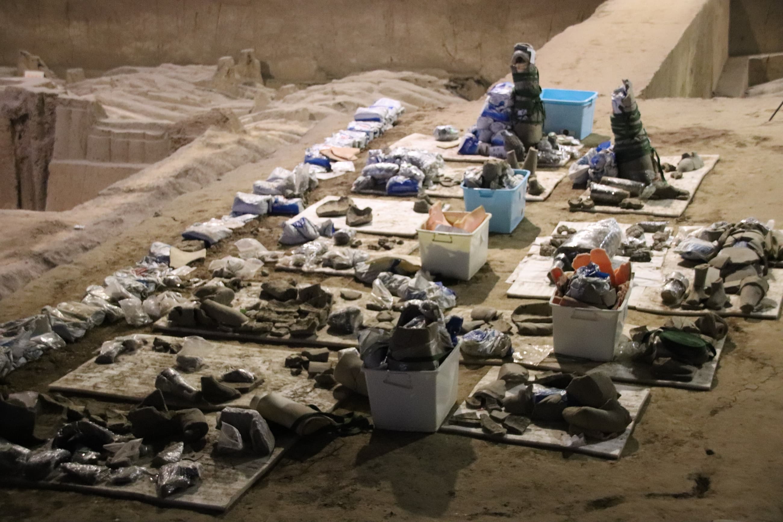 Staged excavation area in Pit 2